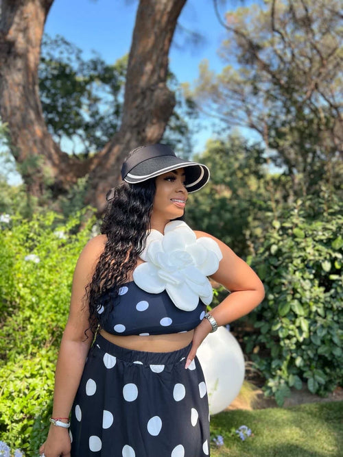 Camellia Noir Polka Dot Maxi Set