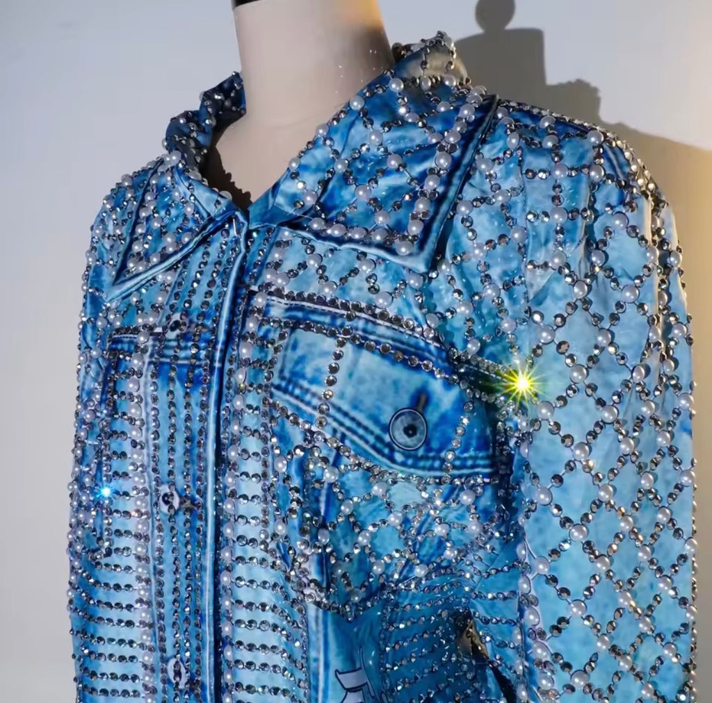 The Starlit Pearl Oversized Jacket