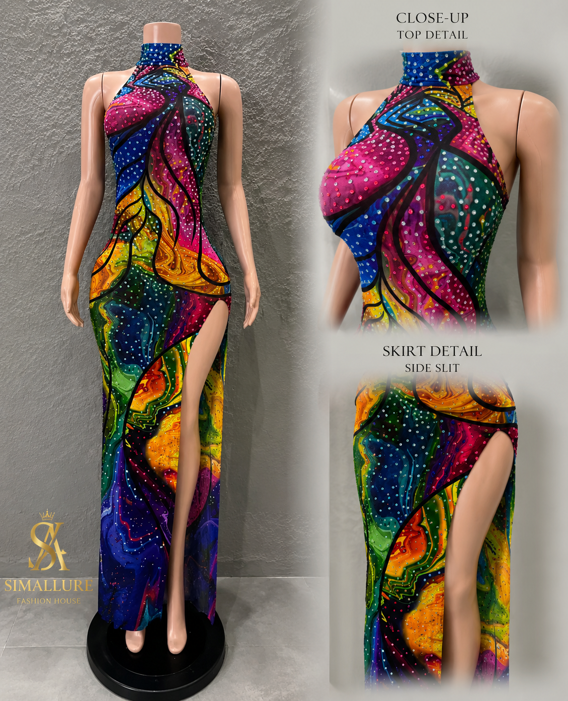 The St. Lucia Luxe Crystal Maxi Dress
