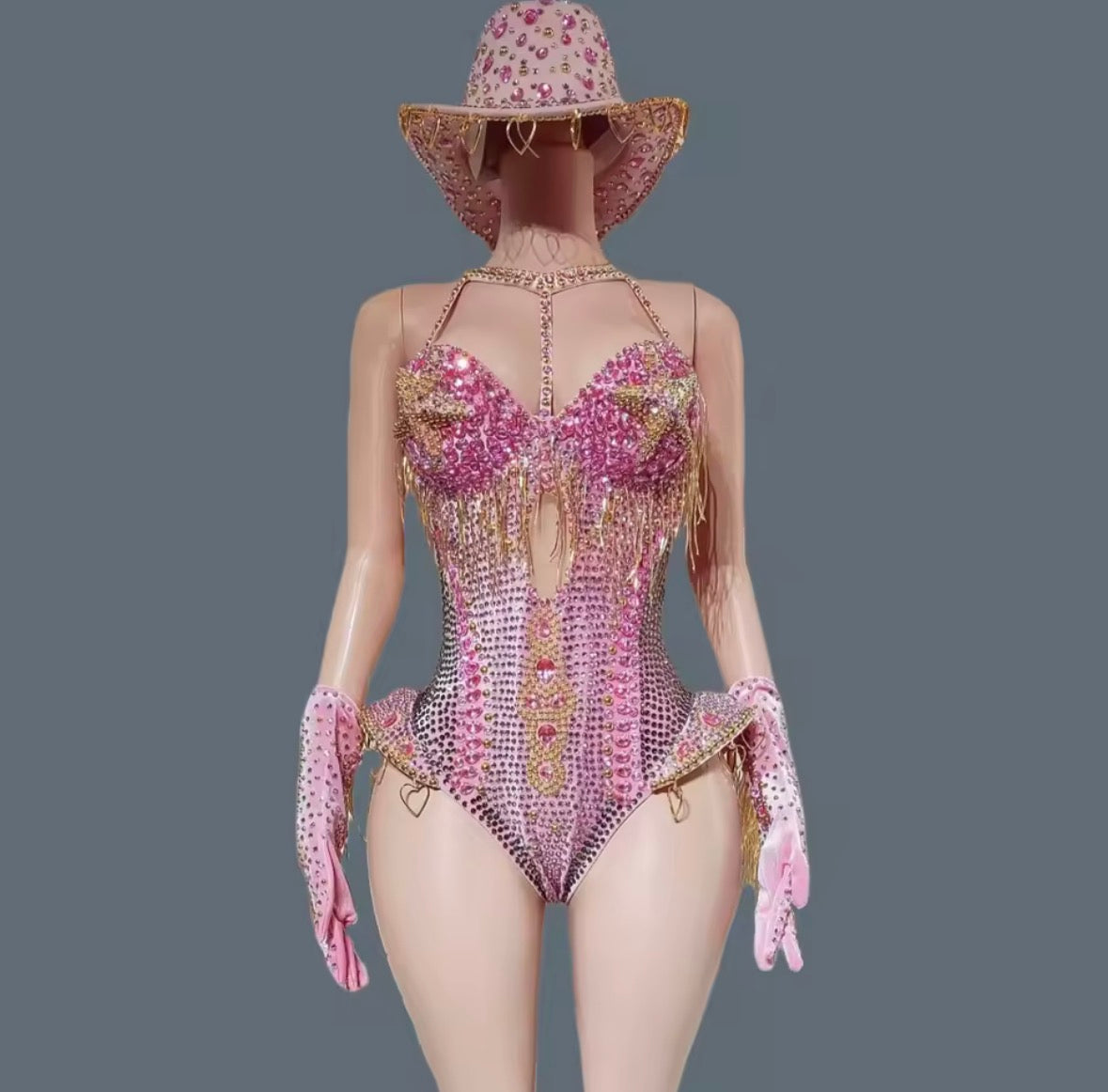Pink Stardust Showgirl Bodysuit