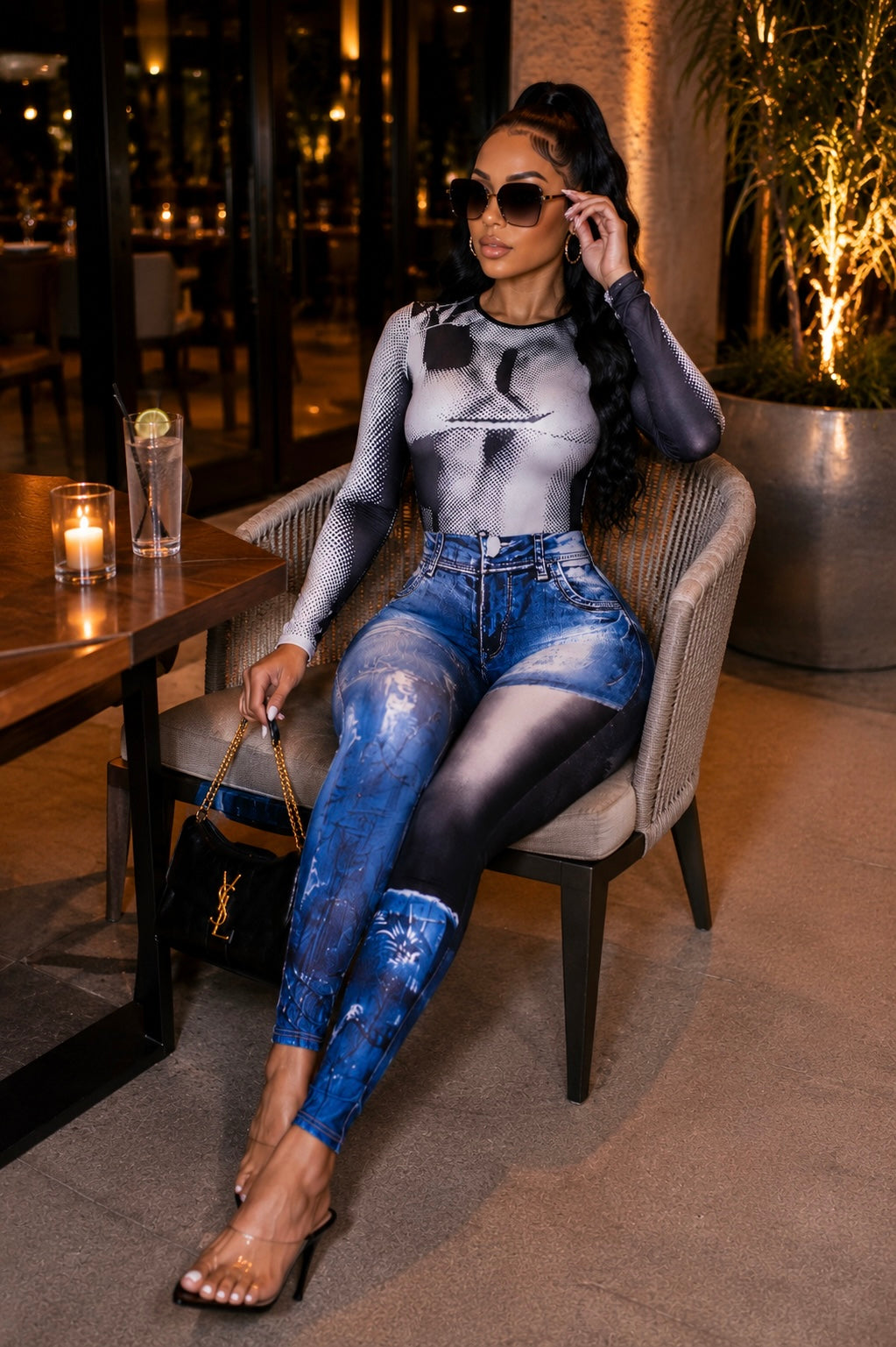 After Hours Denim Illusion Jumpsuit