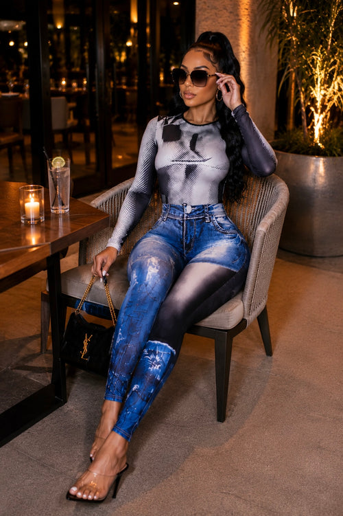 After Hours Denim Illusion Jumpsuit