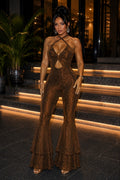 Bronzed After Dark Layered Bell Jumpsuit