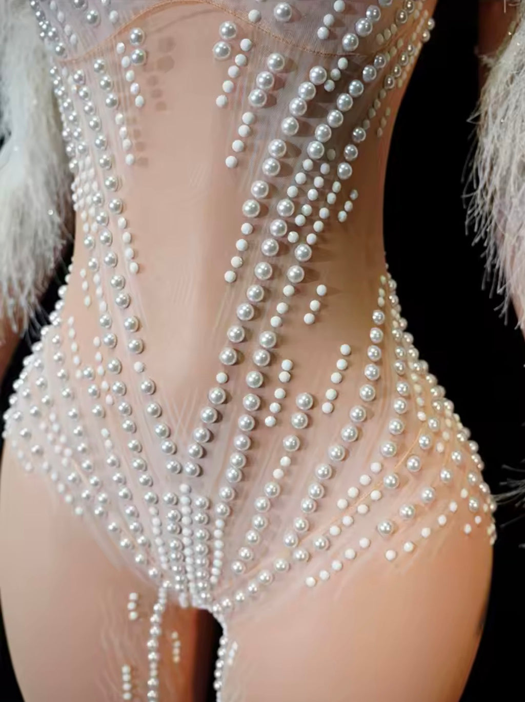 The Diamond Feather Illusion Bodysuit