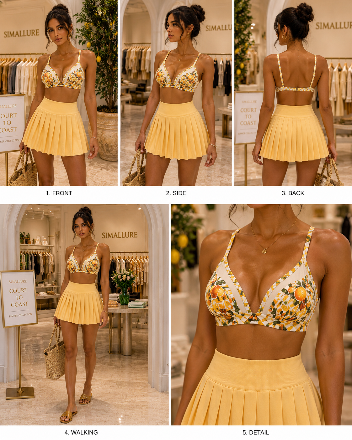 Pleated Resort Mini Skirt