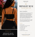 Midnight Muse Heart Denim Crop Top